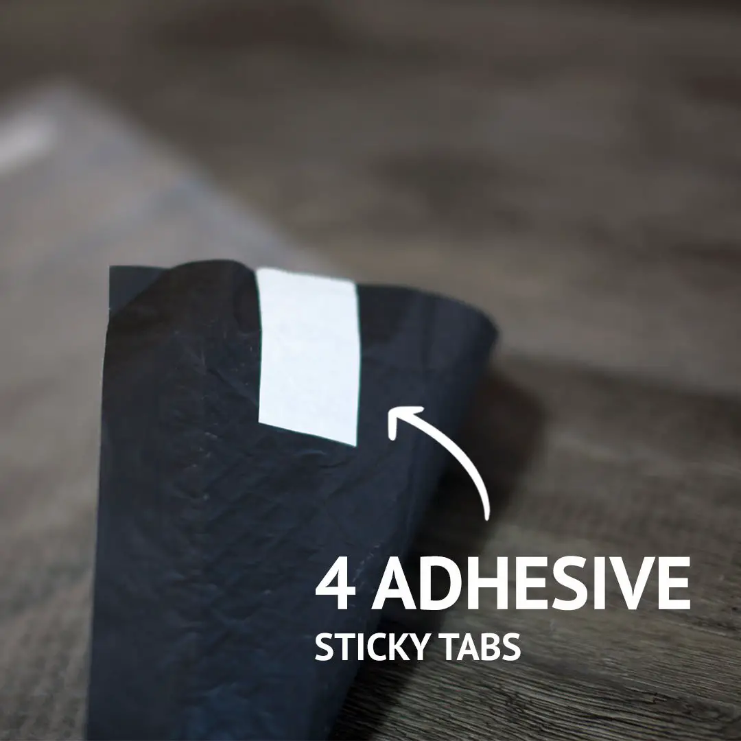 Large Dog Bulldogology Carbon Black Puppy Pee Pads Adhesive Sticky Tape 