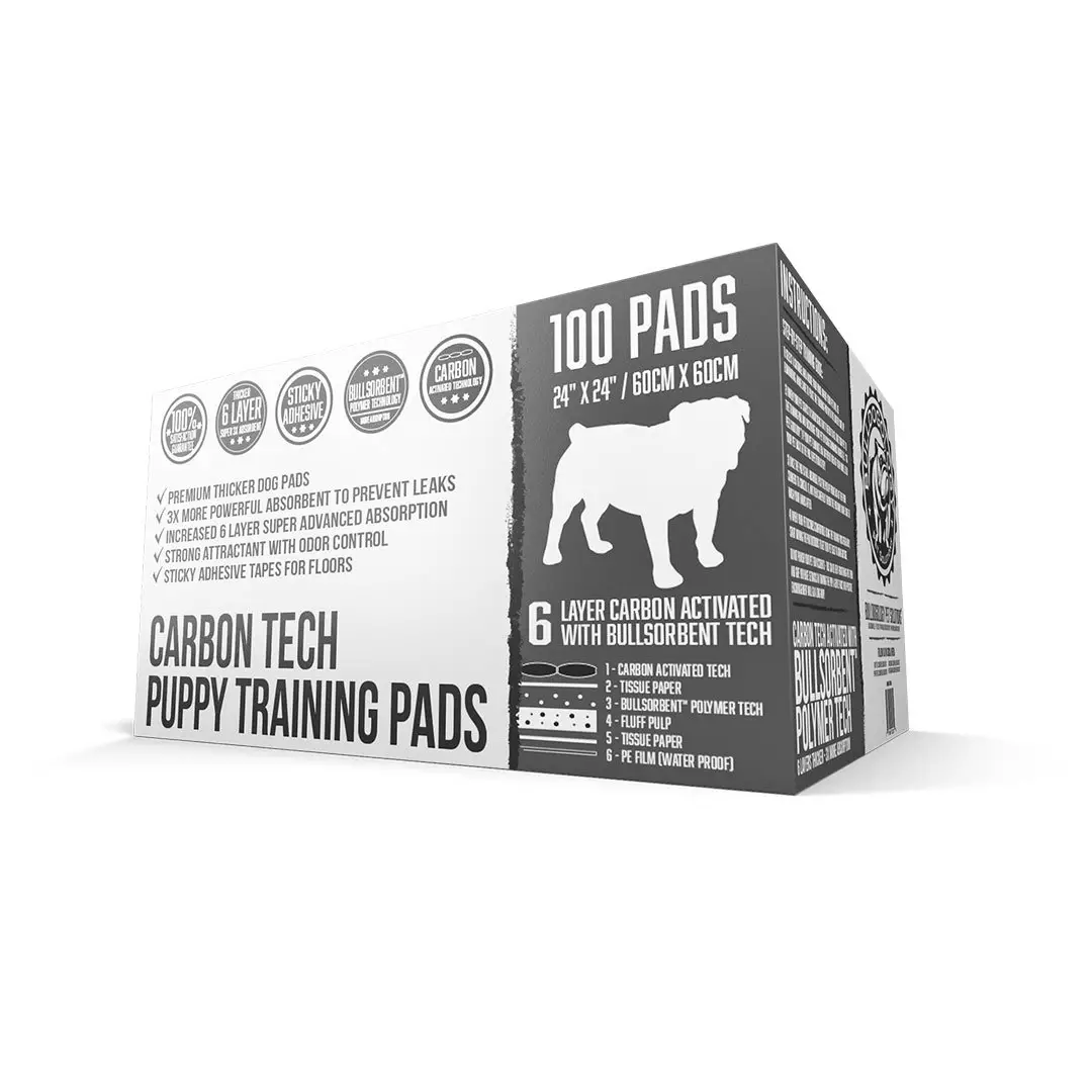 Extra Large Dog Training Wee Pads 24x35 6 Layers with Extra Quick Dry Bullsorbent Polymer Tech Bulldogology Puppy Pee Pads XL with Adhesive Sticky Tape 