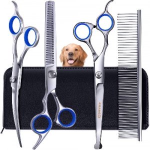 Gimars Titanium Dog Grooming Scissors Kit Best Dog Grooming Scissors - That Will Help You Trim Your Furry Pet!