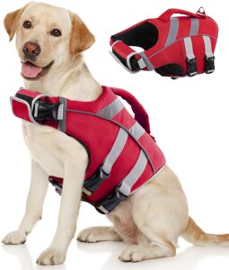 Kuoser Dog Life Jacket with Reflective Stripes