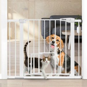 Dog Gate Durable Pet Gate Easy Walk Thru Dog Fence Gate