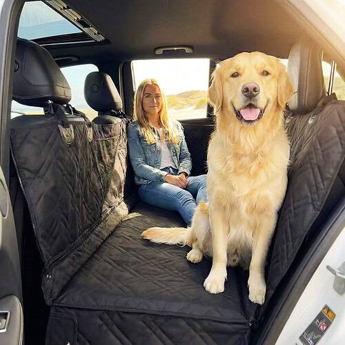 Dog Car Seat Cover Extender with Hard Bottom