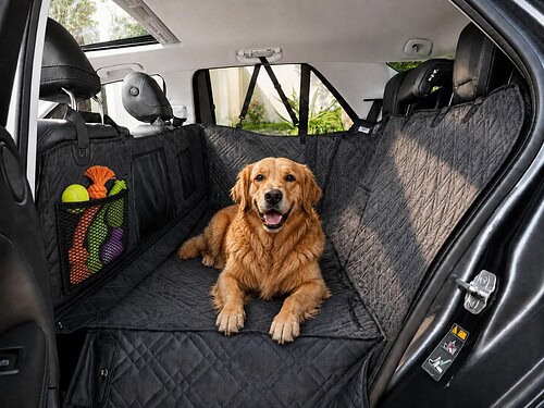 Dog Car Seat Cover Extender with Hard Bottom